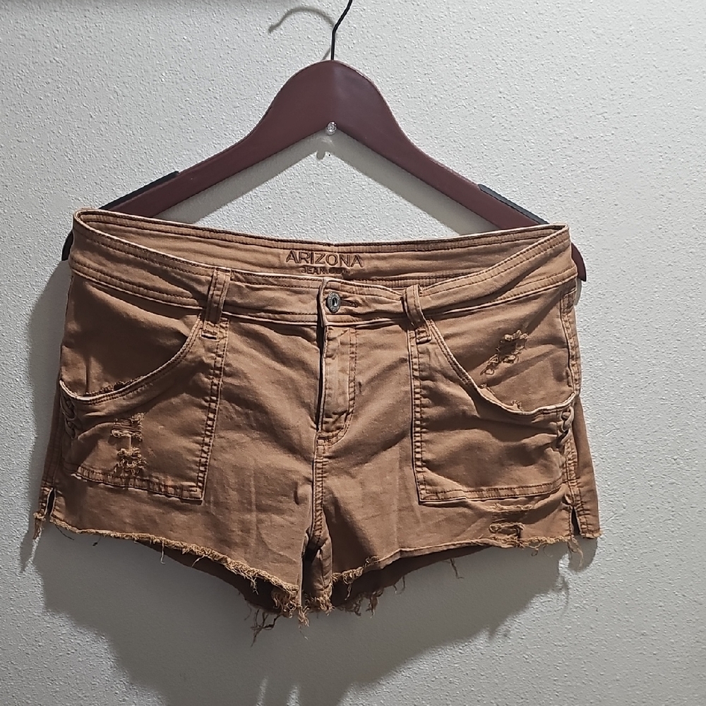 Arizona Jean Company Women's Brown Distressed Jean Shorts